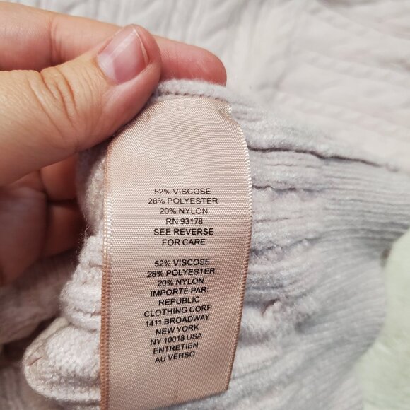 Philosophy Light Pink Chunky Cable Knit Casual Cute Cropped Sweater Plus Size 1X - Picture 7 of 8